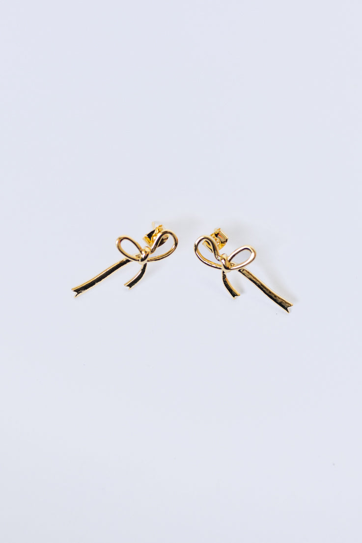 gold bow earrings