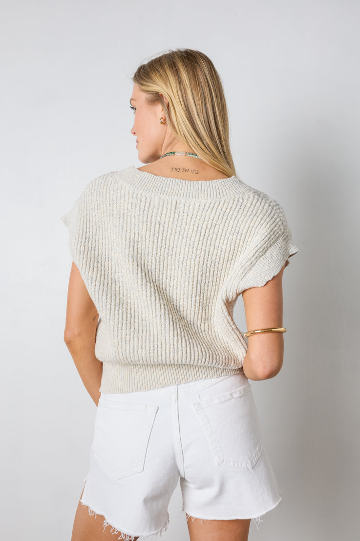 light grey knit sweater vest top