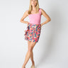 multicolor floral mini skirt