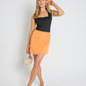 orange mini skirt