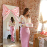 silky pink maxi skirt