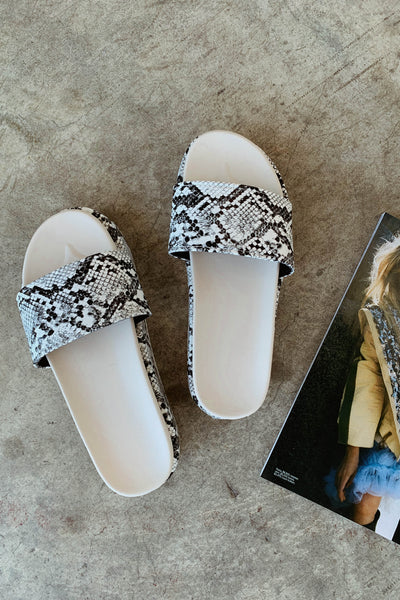 Snakeskin slides sale