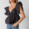 black babydoll ruffle top