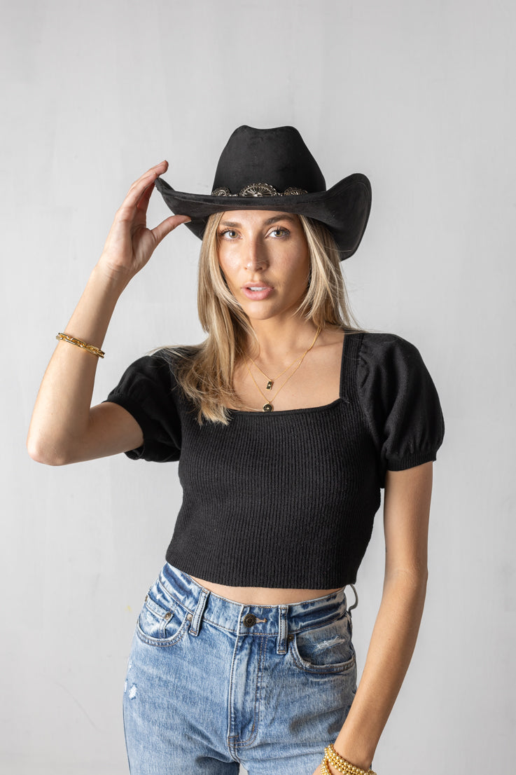 black belted cowgirl hat