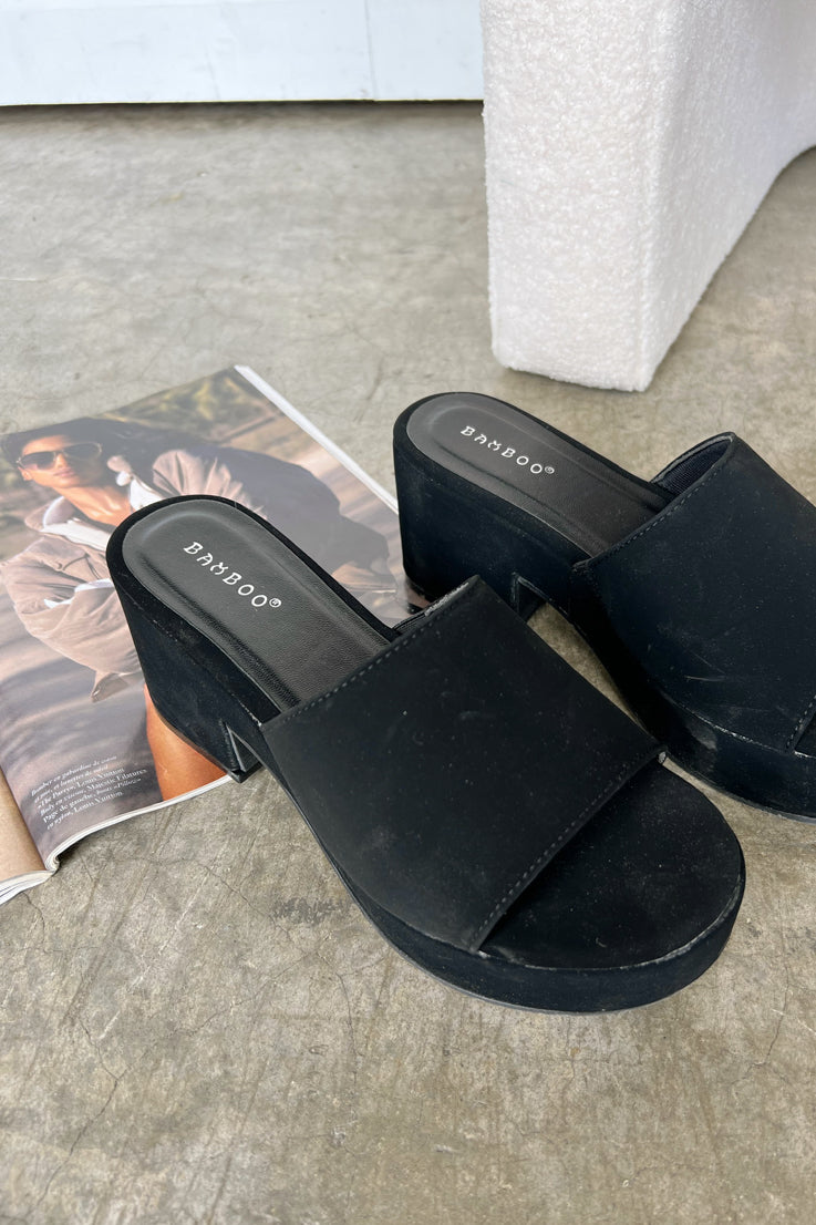 black classic platform sandals