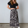 black floral midi skirt
