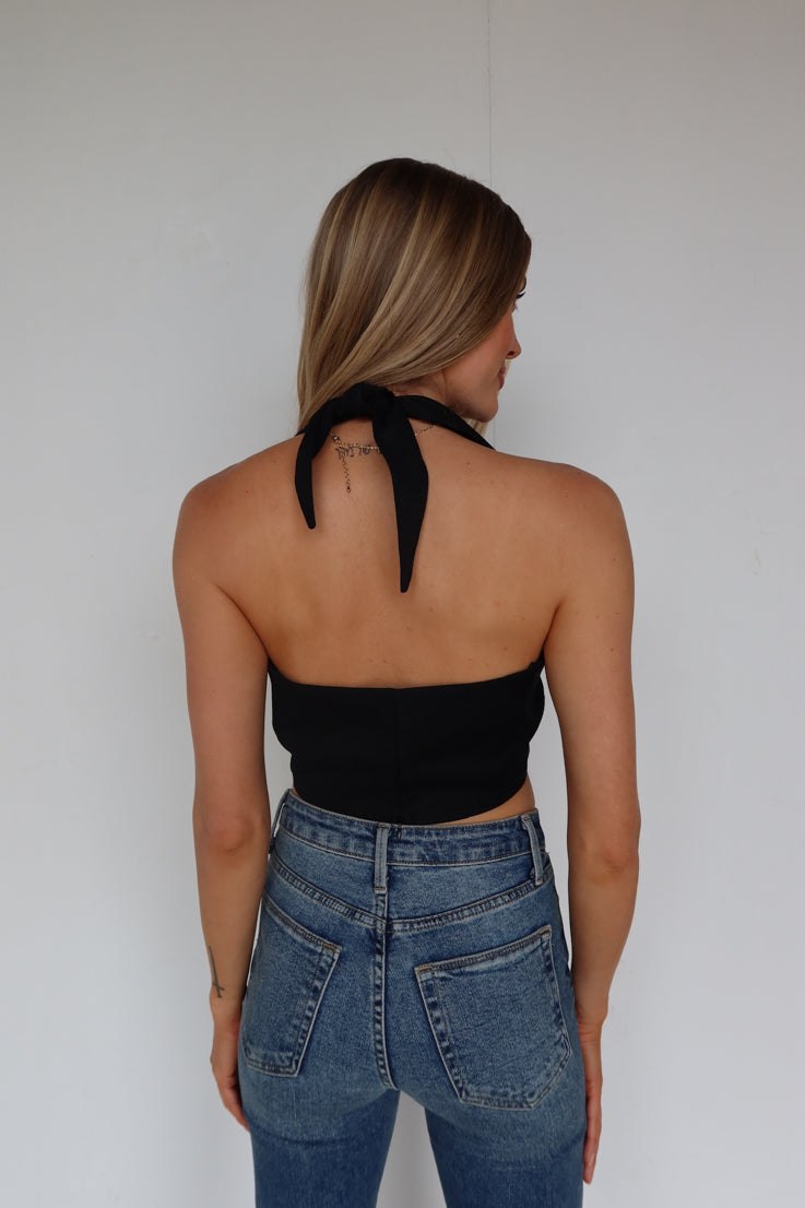 black halter top