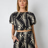 black ivory abstract top