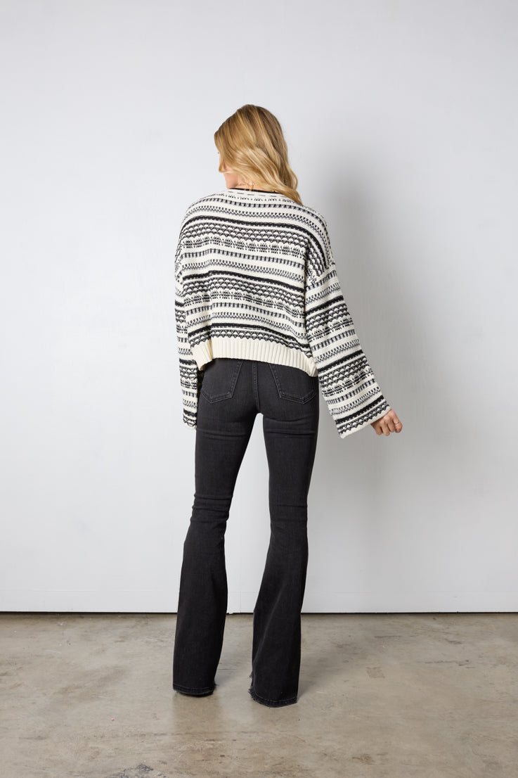 black ivory knit sweater