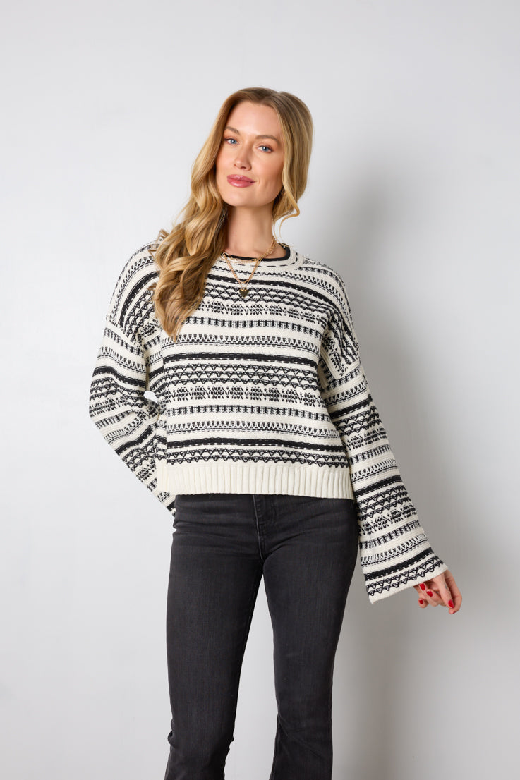 black ivory knit sweater