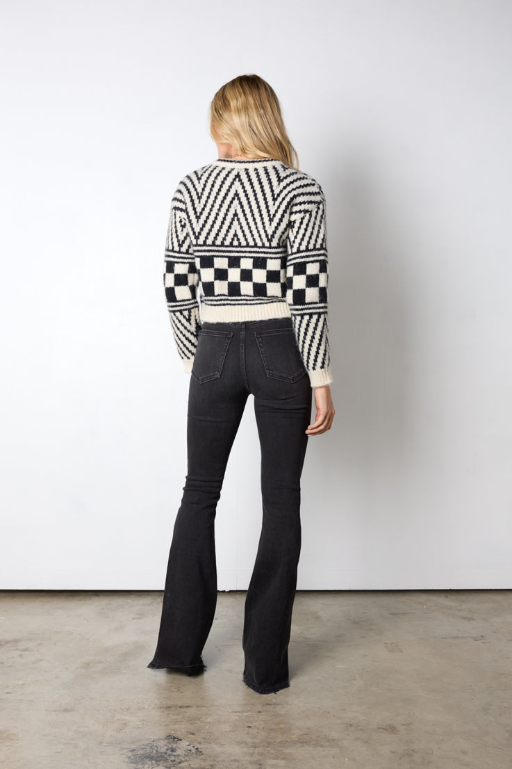 black patterned sweater
