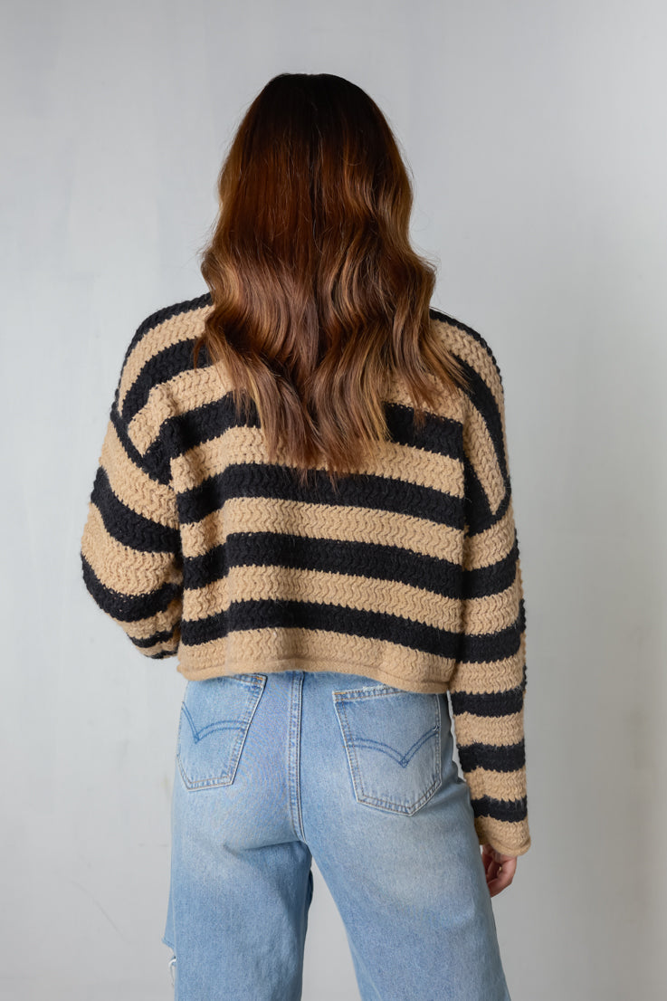 black and tan stripe sweater