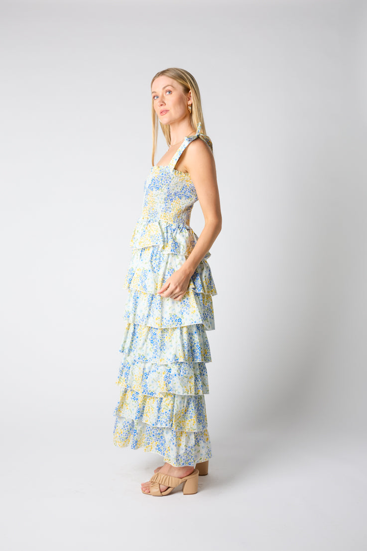 blue spring fling dresses Girls' Texas Bluebonnets Flutter Sleeve Twirl Dress Size: 7/8 By Mila & Rose