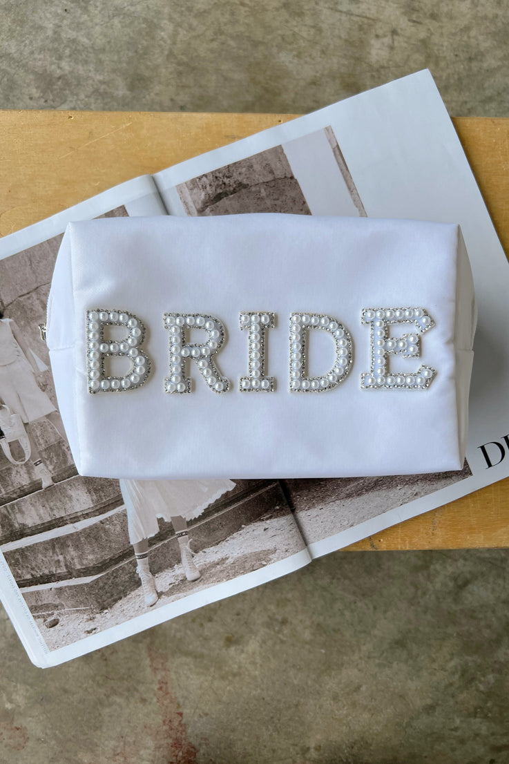 white bride bag