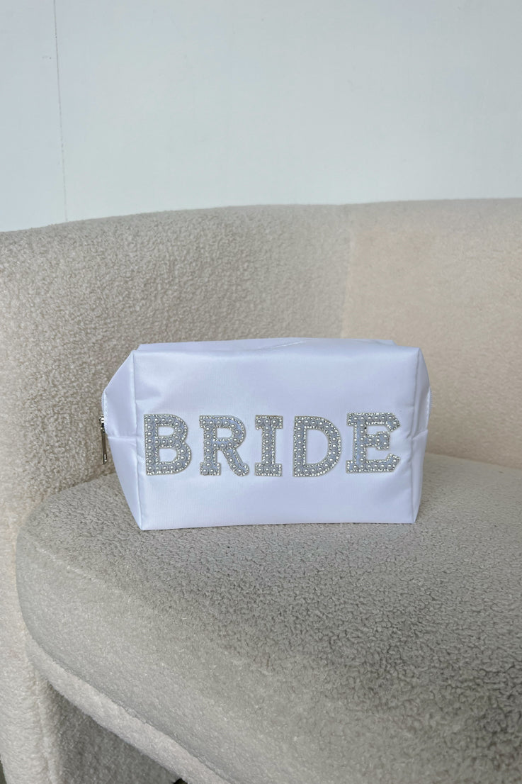white bride bag