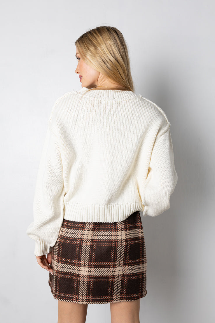 cream cropped sweater