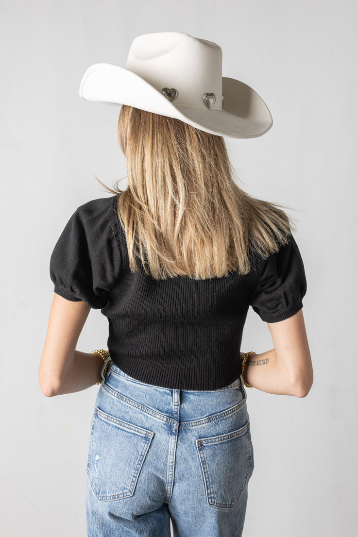 cream heart cowgirl hat