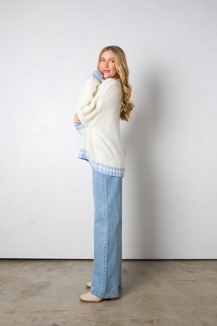 cream knit country club sweater