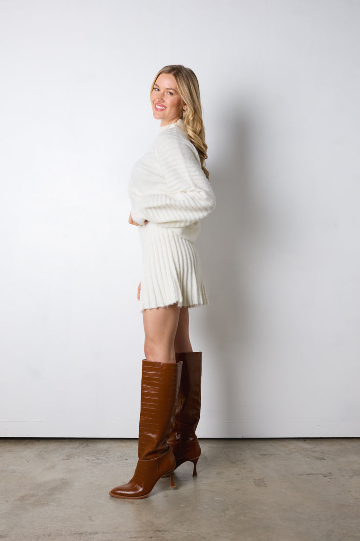 off white knit skirt