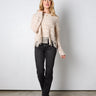 cream sweater fringe knit