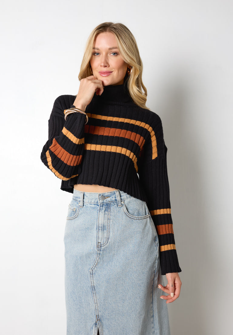 fall color stripped sweater