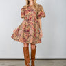 floral dress puffy sleeve