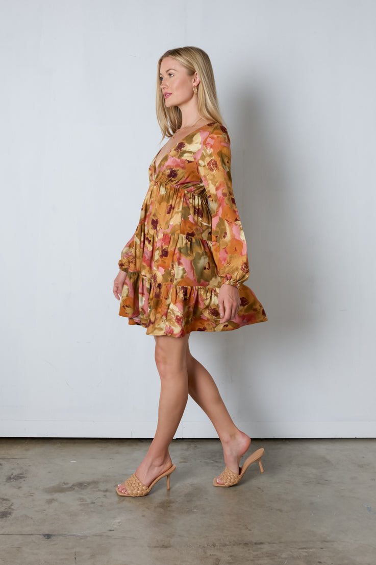 floral fall colored dress