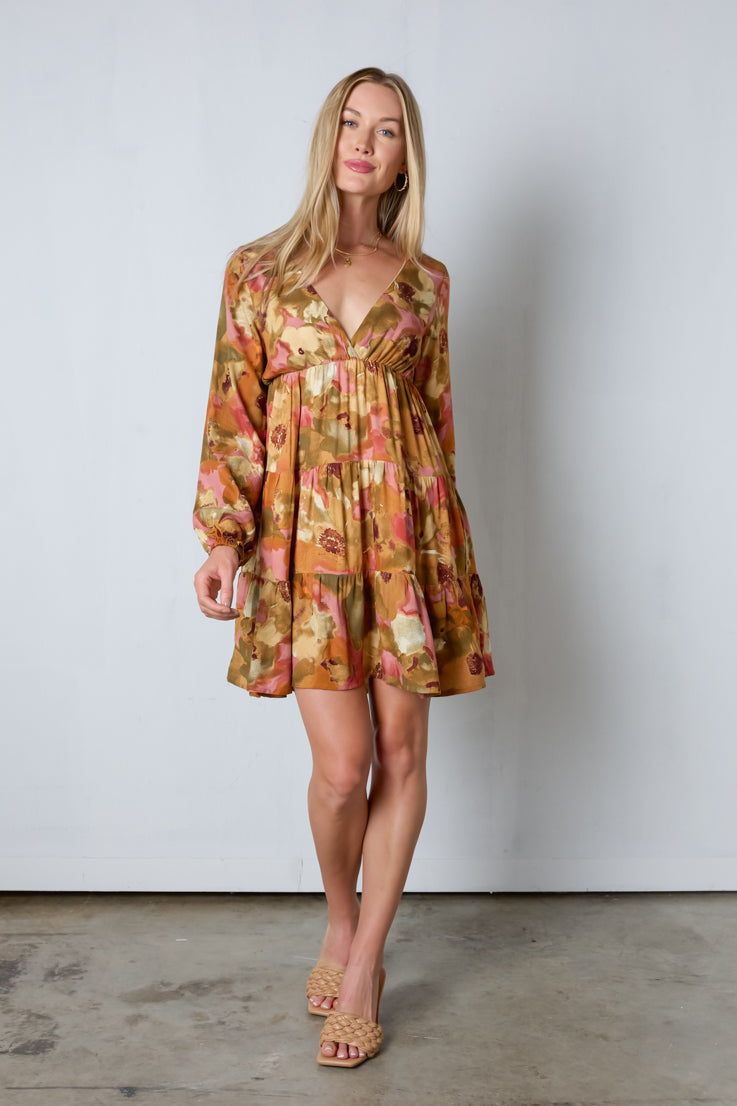 floral fall colored dress