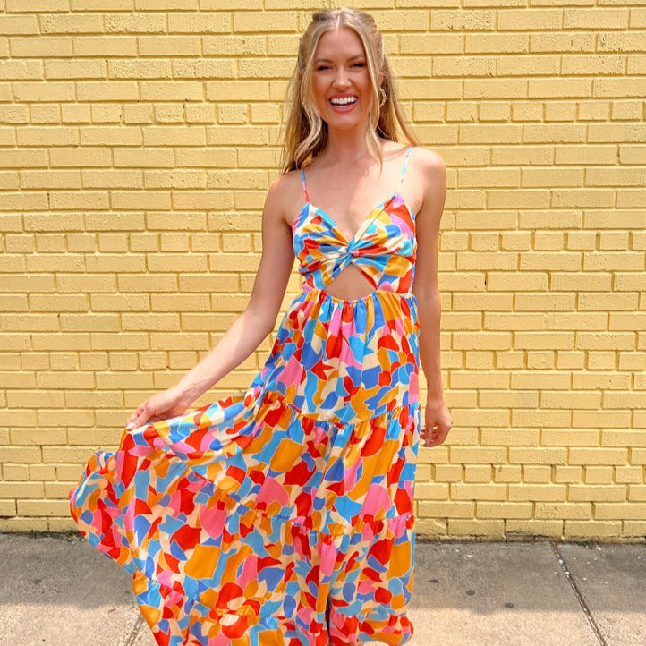 skye floral maxi dress The Skye Floral Border Button Front Maxi Dress