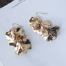 floral petal gold earrings