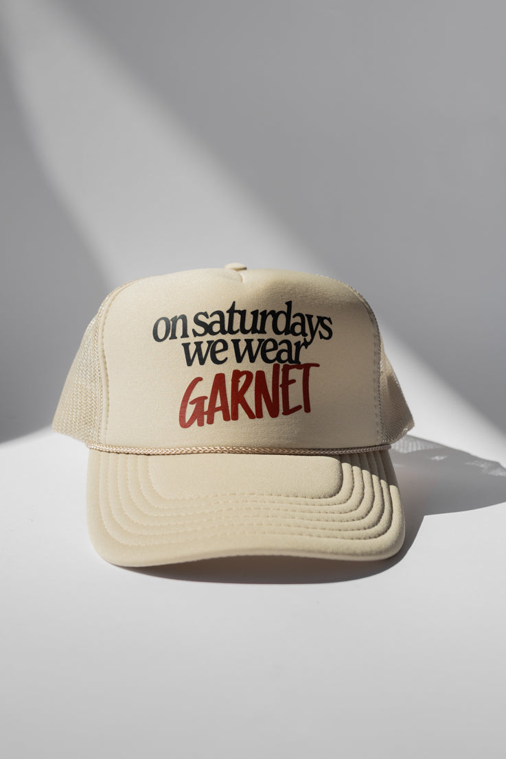 on saturdays we wear garnet hat