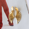 gold angle wing earrings
