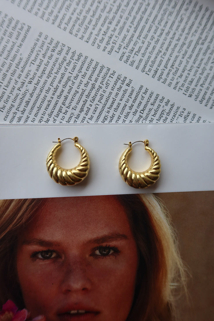 gold twisted hoops