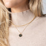 gold layered circle necklace