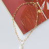 gold layered necklace pearl pendant