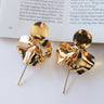 gold petal earrings