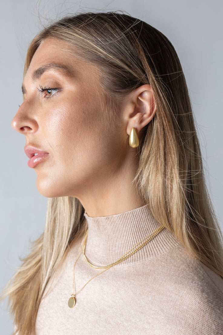 small gold drop earring
