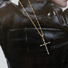 gold studded cross necklace