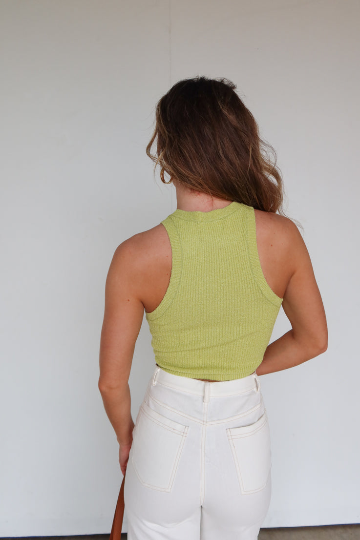 green knit simple tank