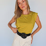 green wide strap top