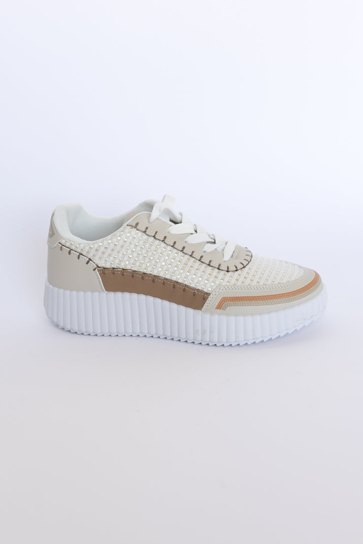 ivory woven sneakers