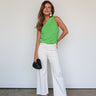 kelly green one shoulder top