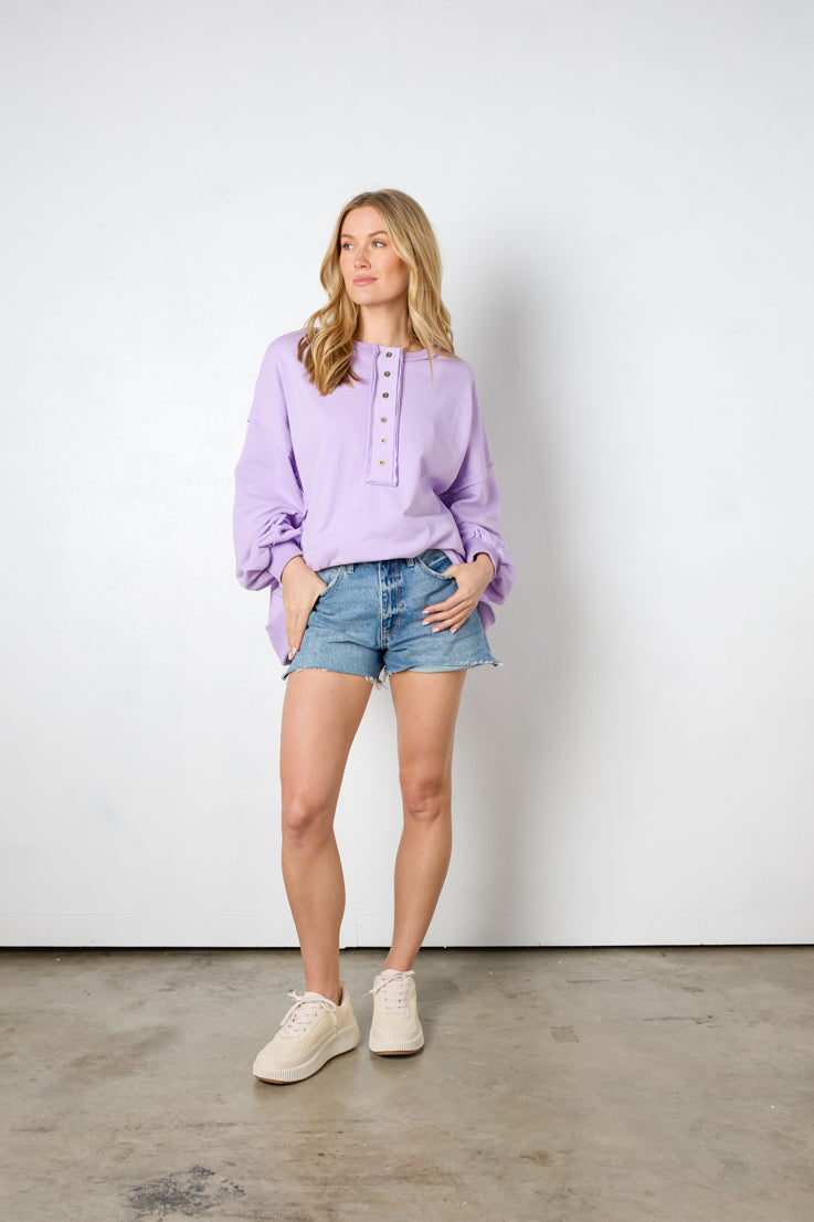 lavender sweatshirt