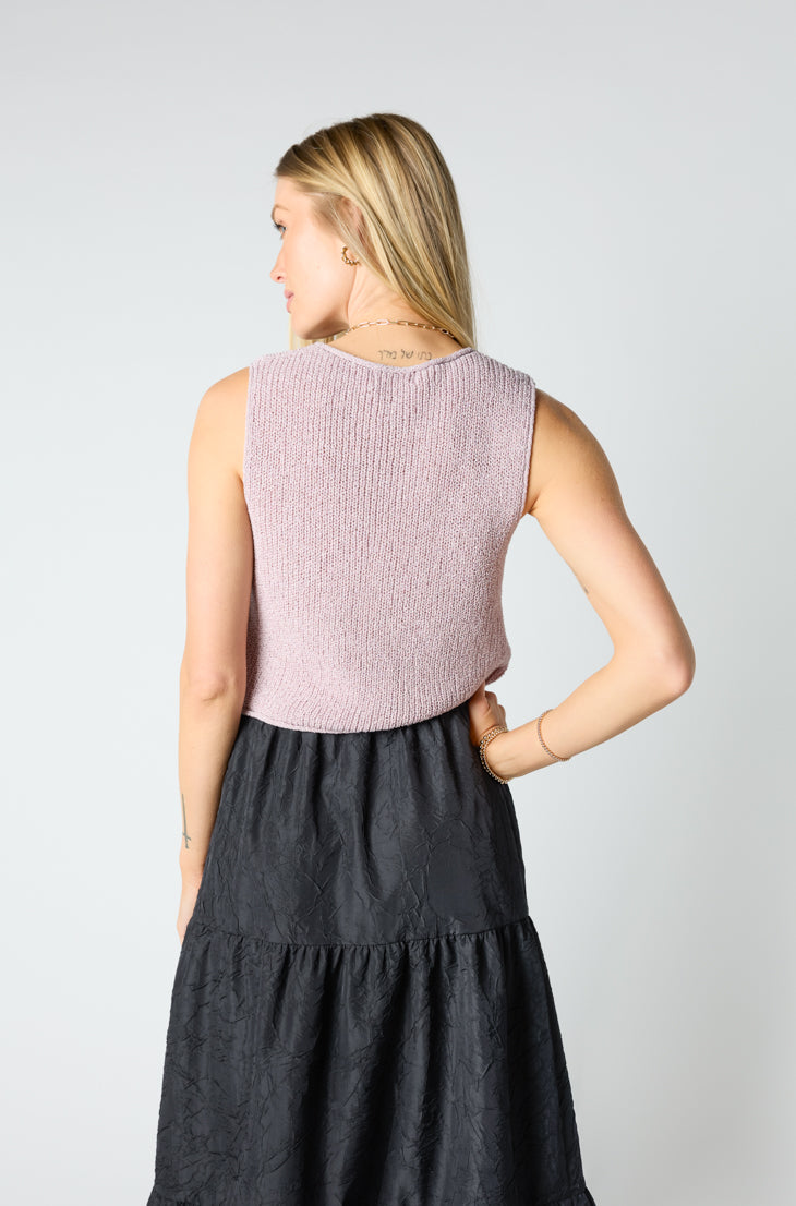 lilac knit vest top