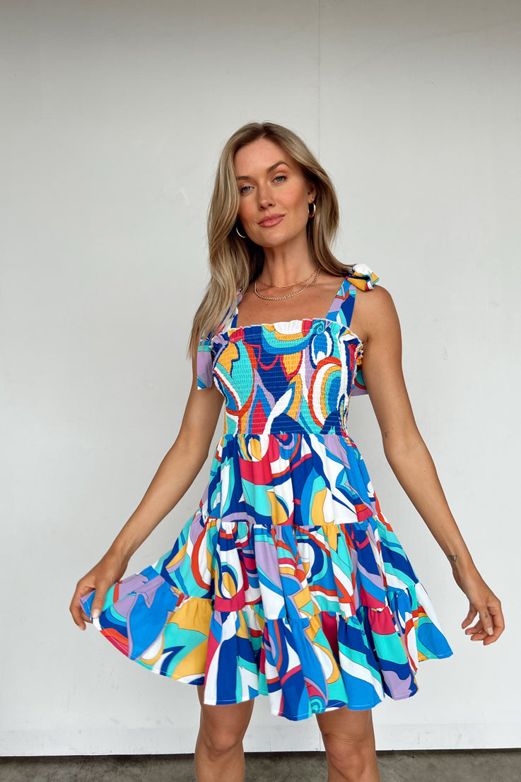 multi color abstract dress