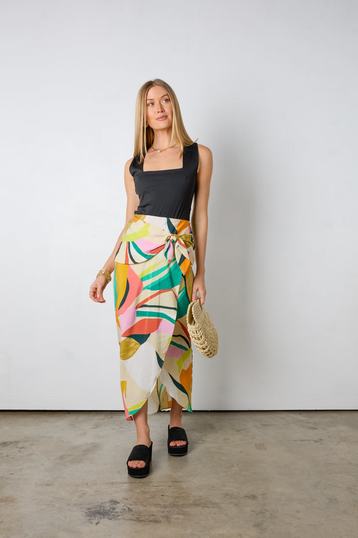 multi color wrap skirt