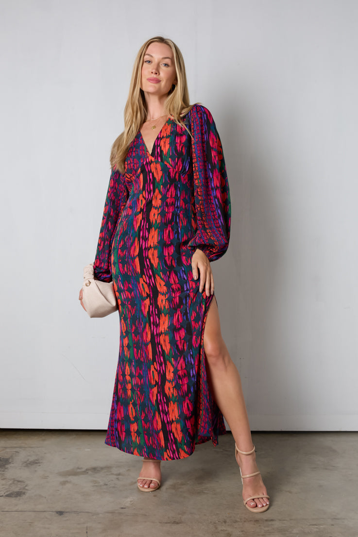 multi colored  geometric print dress