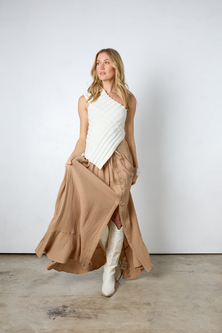 natural flowy maxi skirt