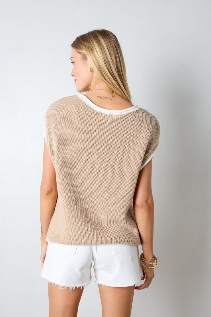 natural knit sweater vest