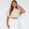 beige elastic top